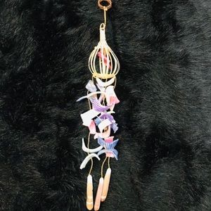 Small Seashell Birdcage Fijian Wind Chime Vintage!
